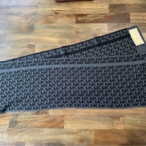 Michael Kors Black and Gray Logo Scarf